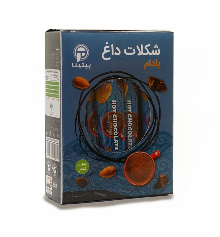 شکلات داغ با پودر شیر بادام پپتینا بسته 10 ساشه‌ای - Image 2