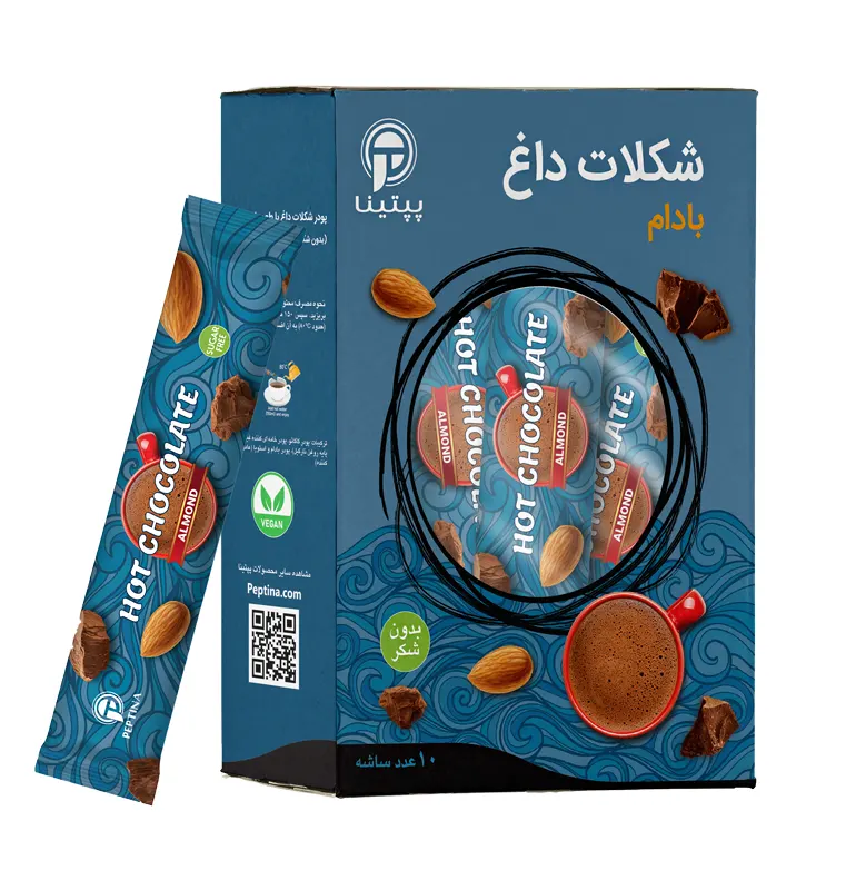 پودر شکلات داغ با شیر بادام ساشه ای پپتینا