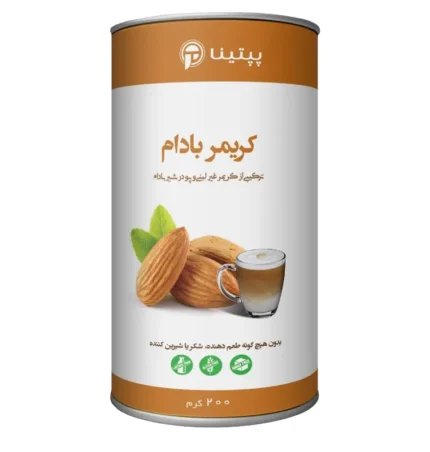 کریمر غیر لبنی با پودر شیر بادام پپتینا - قوطی 200 گرمی