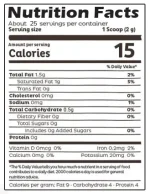 جدول ارزش غذایی پودر شیر نارگیل