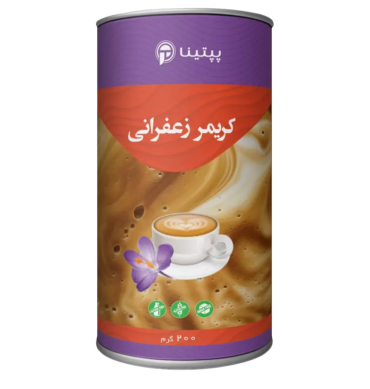 Peptina - Coffee Creamer Saffron 200g Mockup fa خرید کریمر زعفرانی پپتینا