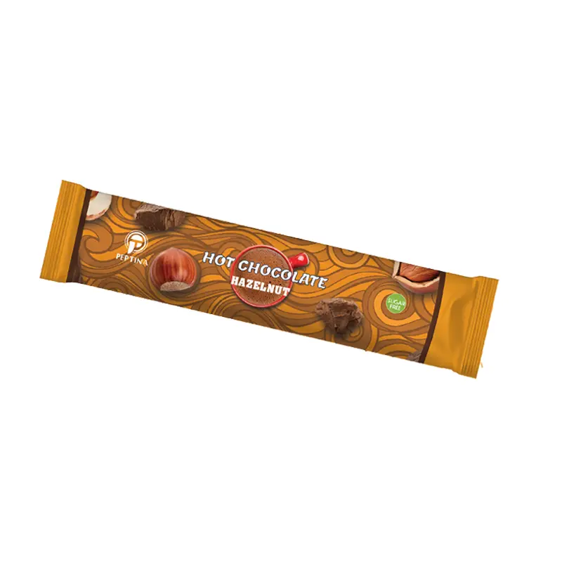 Peptina - hot chocolate Hazelnut - Sachet 10g v2 Mockup فروش سازمانی شکلات داغ فندق
