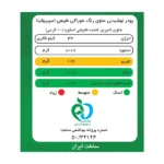 جدول ارزش غذایی گرین لته پپتینا