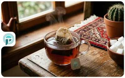 چای کیسه ای لب پنجره