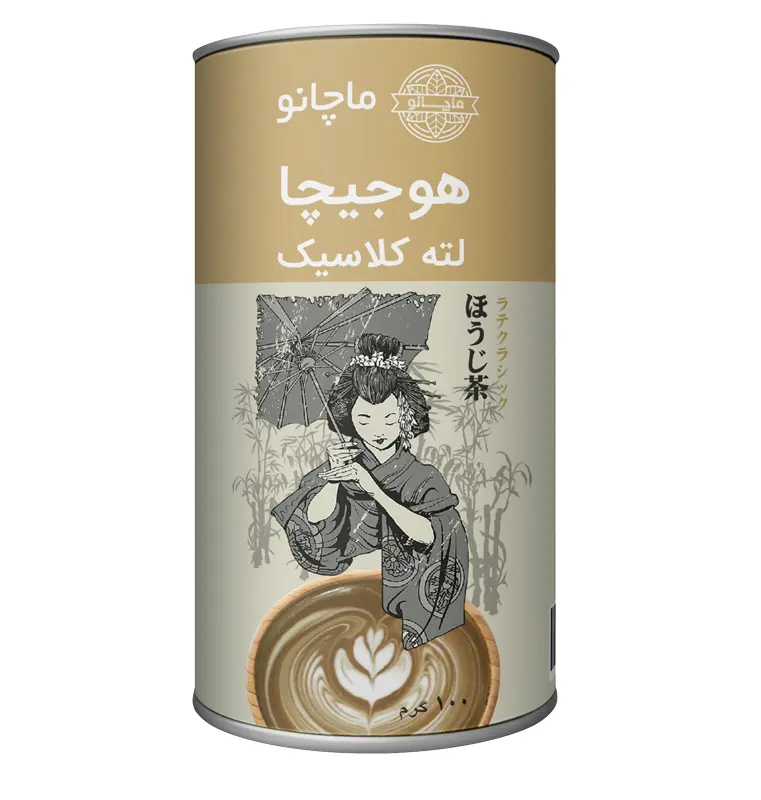 Matchano-Hojicha-Latte-Classic-100g-Mockup-fa.webp هوجیچا لته کلاسیک ماچانو - Image 1