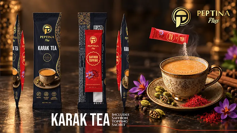 چای کرک با تاپینگ زعفران پپتینا پلاس